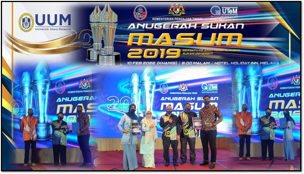 DUA ATLET UUM RANGKUL ANUGERAH ATLET TERBAIK UNIVERSITI MASUM 2019